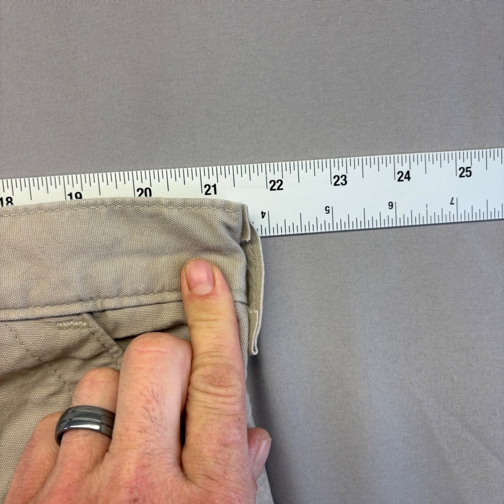 Carhartt Durable Loose Fit Canvas Work Dungaree Pants Tan 44x32 Mens Workwear - Picture 6 of 15